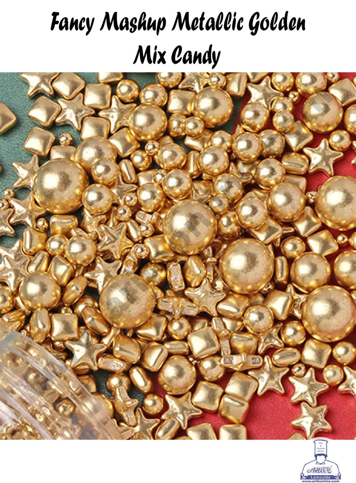 Cake Decor Sugar Candy - Fancy Mashup Metallic Golden Mix Candy