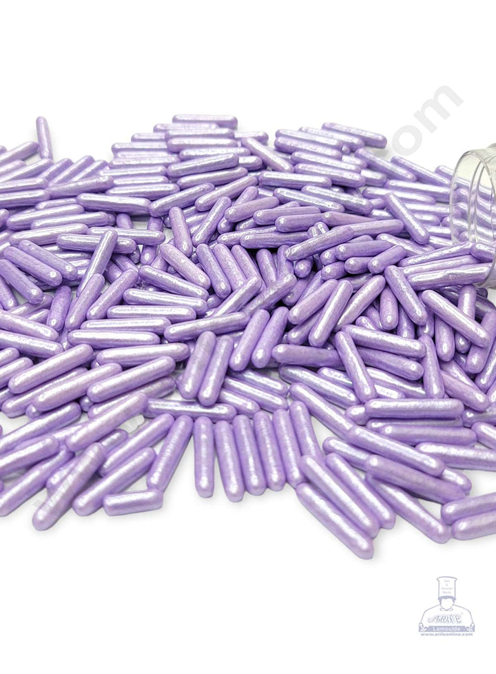 Cake Decor Sugar Candy - Purple Pearlescent Rod Jimmies Sprinkles