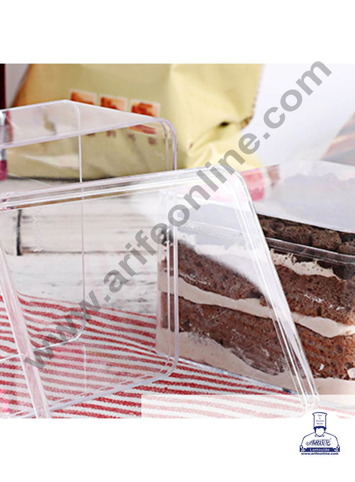 Cake Decor Transparent Acrylic Dessert Tub With Lid ( Pack of 10 )