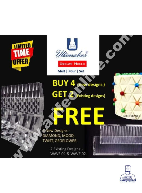 Cake Decor Ultimakes PVC Origami Mould - Combo Offer Buy 4 Get 2 FREE