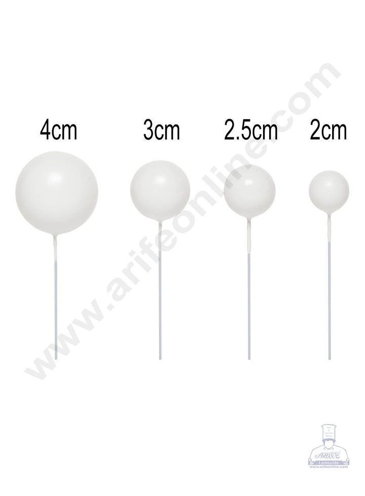 Cake Decor White Balls Topper For Cake and Cupcake Decoration - (20pcs Pack)