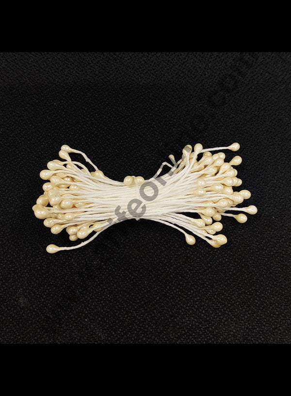 Cake Decor White Color Small Thread Pollen Pack of 10 Bunches for Flower Making