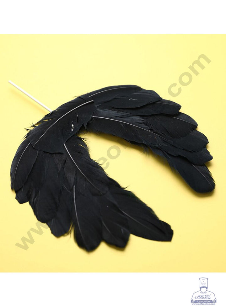 Cake Decor Wing Feather Topper For Cake Decorations - Black ( 1 pc Pack )
