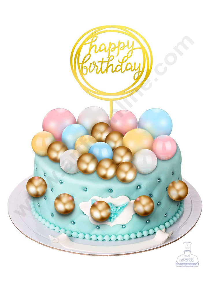 Cake Decor Yellow Balls Topper For Cake and Cupcake Decoration - (20pcs Pack)
