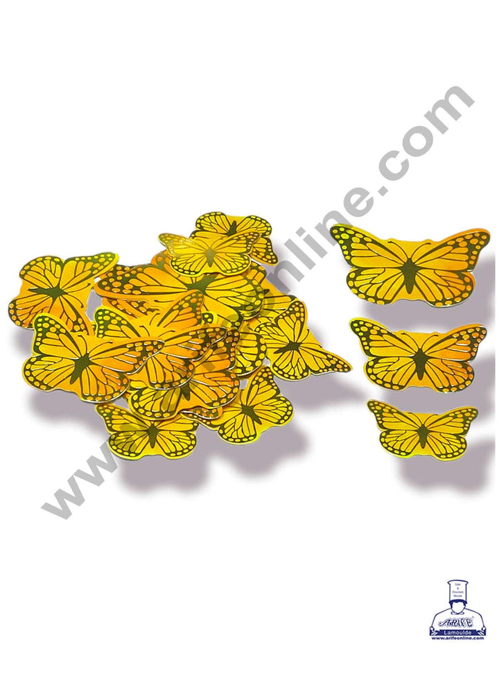 Cake Decor™ 21 pcs Golden Yellow Butterfly Paper Topper For Cake And Cupcake SBMT-PT-080