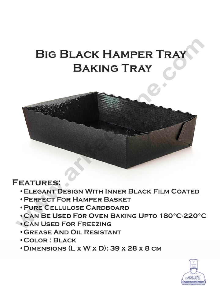 Cake Decor™ Big Black Hamper Tray Baking Tray - 5 pcs