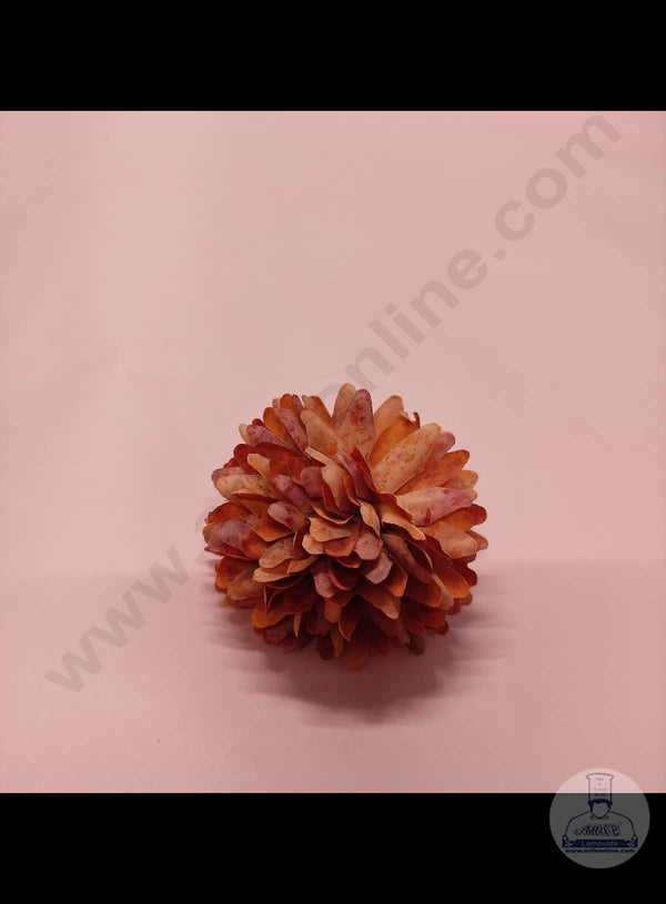 Cake Decor™ Big Dahlia Artificial Flower For Cake Decoration – Orange( 1 pc pack )