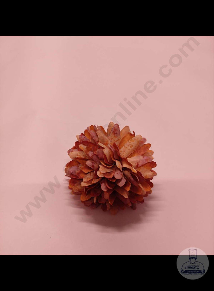 Cake Decor™ Big Dahlia Artificial Flower For Cake Decoration – Orange( 1 pc pack )