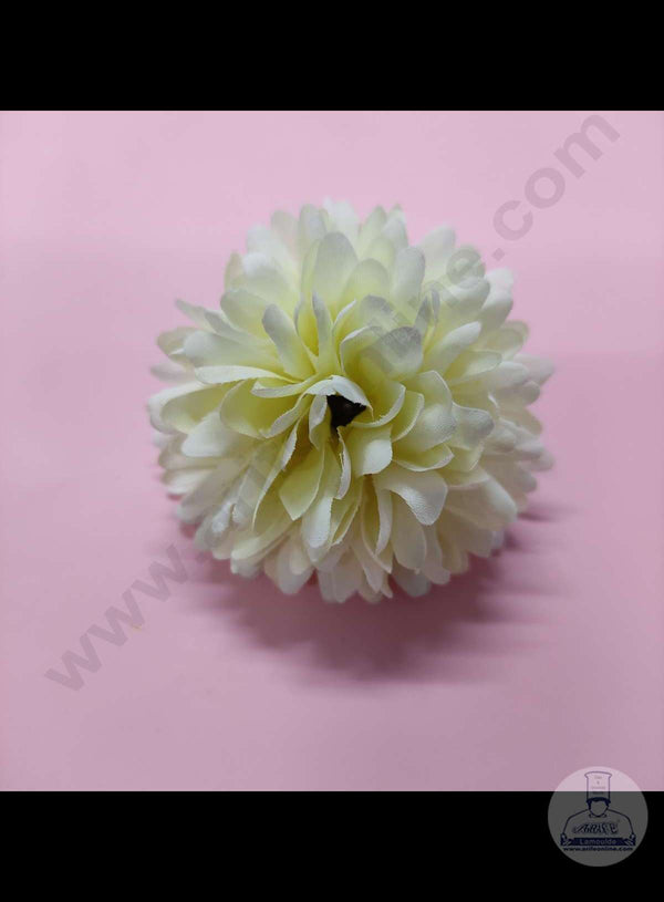 Cake Decor™ Big Dahlia Artificial Flower For Cake Decoration – White( 1 pc pack )
