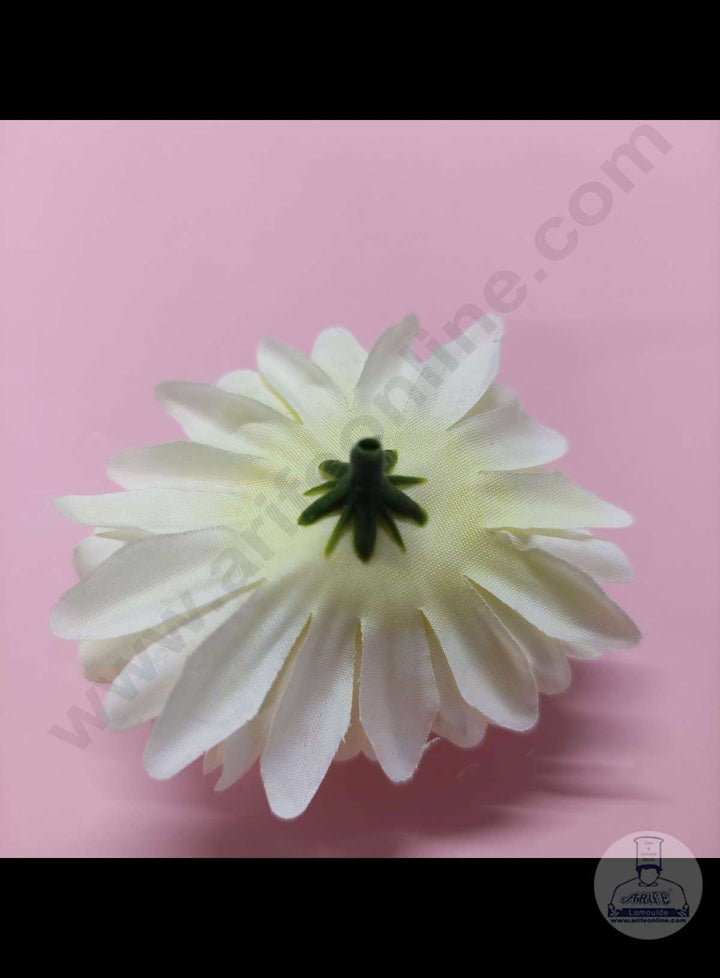 Cake Decor™ Big Dahlia Artificial Flower For Cake Decoration – White( 1 pc pack )