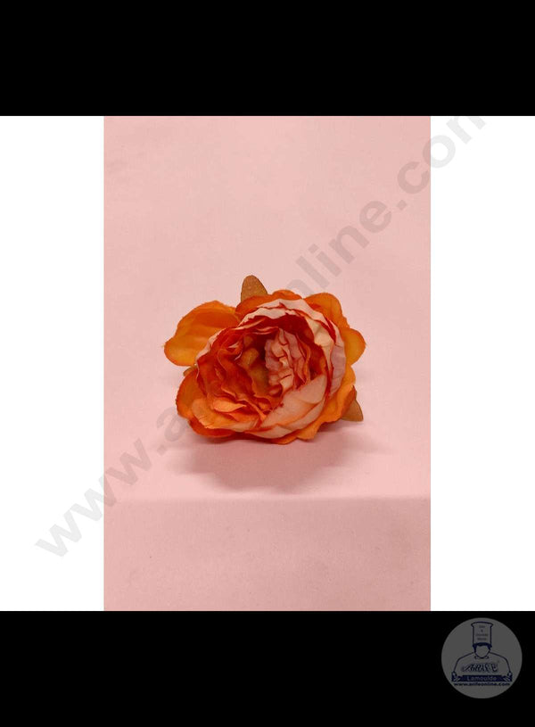 Cake Decor™ Big Peony Artificial Flower For Cake Decoration – Orange( 1 pc pack )