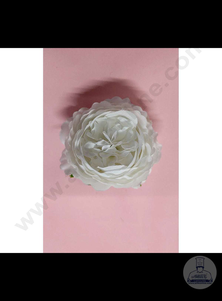 Cake Decor™ Big Rose Artificial Flower For Cake Decoration – White( 1 pc pack )