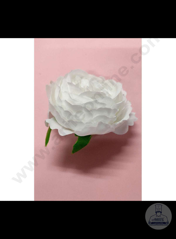Cake Decor™ Big Rose Artificial Flower For Cake Decoration – White( 1 pc pack )