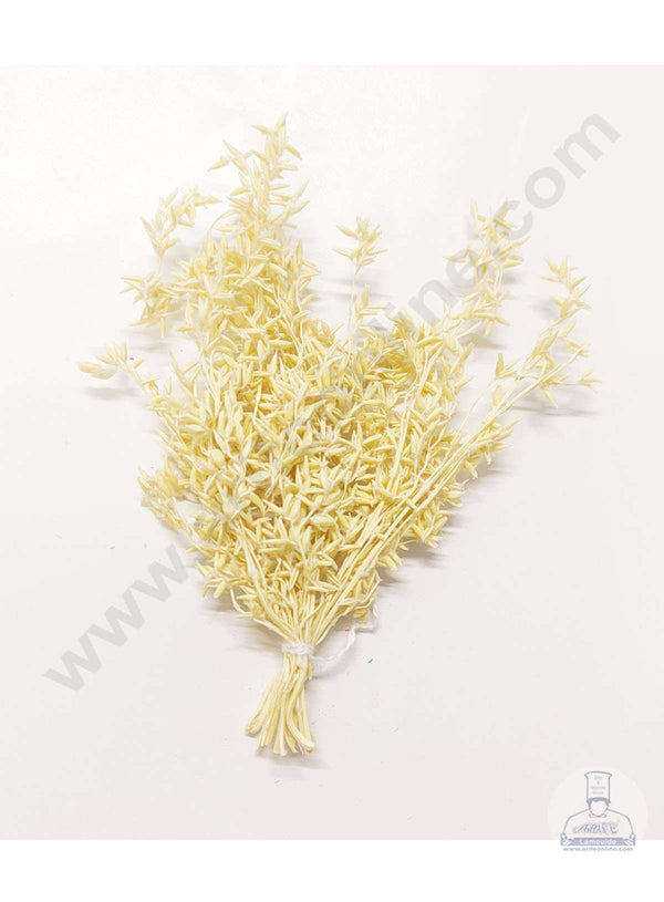 Cake Decor™ Dry Grass Artificial Flower For Cake Decoration – White( 10 pc pack )