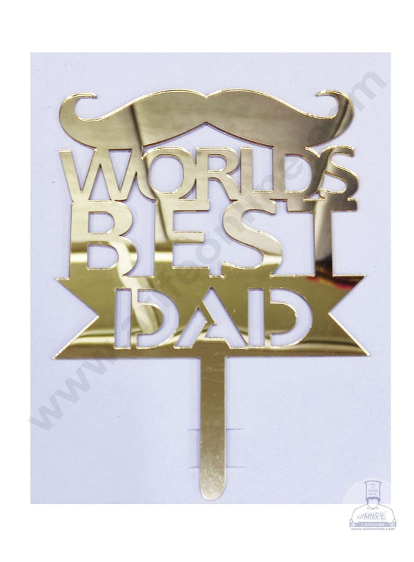 Cake Decor™ Fathers Day Acrylic Cake Topper Worlds Best Dad ( SBMT-Father4 )