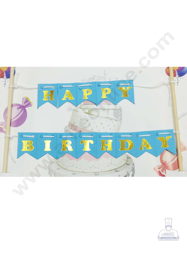 Cake Decor™ Happy Birthday Hanging Paper Topper - Blue (SBMT-TP-035)