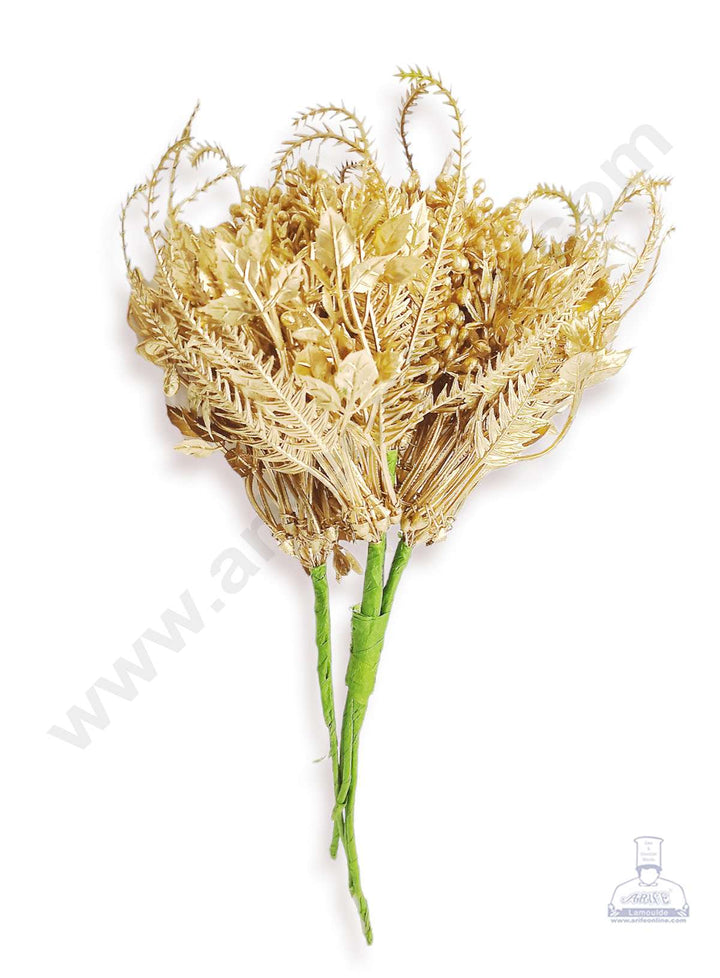 Cake Decor™ Heavy Gypsy Artificial Flower For Cake Decoration – Gold( 1 Bunch )