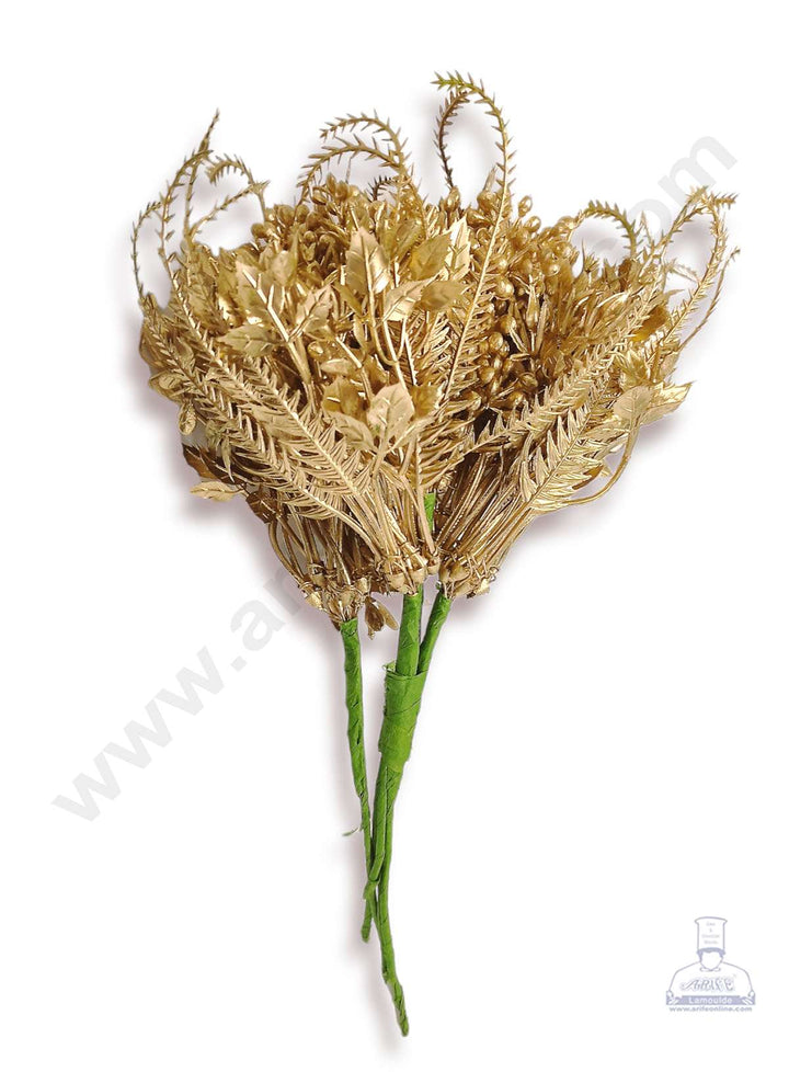 Cake Decor™ Heavy Gypsies Artificial Flower For Cake Decoration – Gold( 1 Bunch )