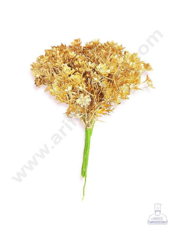 Cake Decor™ Heavy Gypsy Artificial Flower For Cake Decoration – Gold( 1 Bunch )