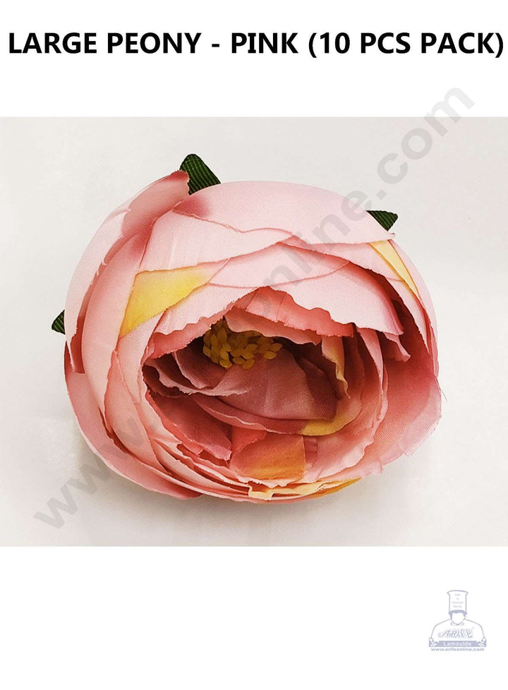 Cake Decor™ Large Peony Artificial Flower For Cake Decoration – Pink( 10 pc pack )