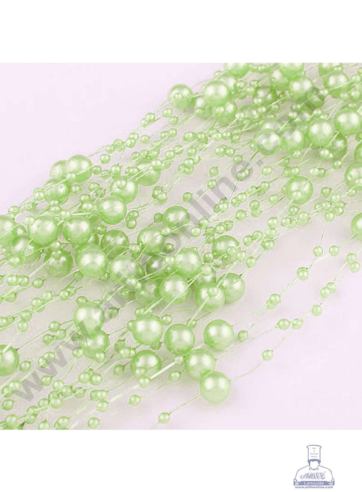Cake Decor™ Light Green Artificial Pearls String Beads Chain Garland Flowers Wedding Christmas Party Decoration 3mm 8mm Beads (SBBD-18)