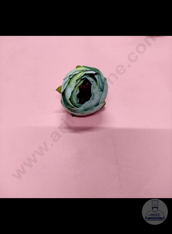 Cake Decor™ Medium Peony Artificial Flower For Cake Decoration – Blue( 1 pc pack )