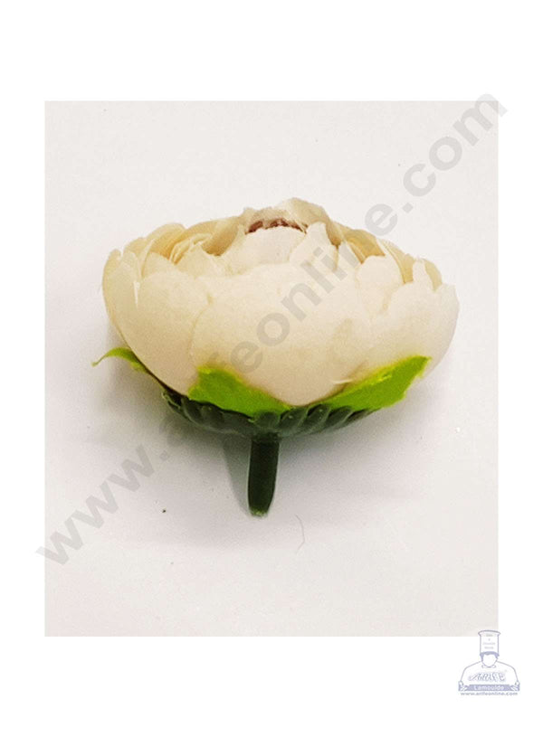 Cake Decor™ Medium Peony Artificial Flower For Cake Decoration – Light Yellow( 10 pc pack )