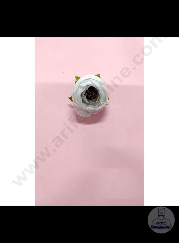 Cake Decor™ Medium Peony Artificial Flower For Cake Decoration – White( 1 pc pack )