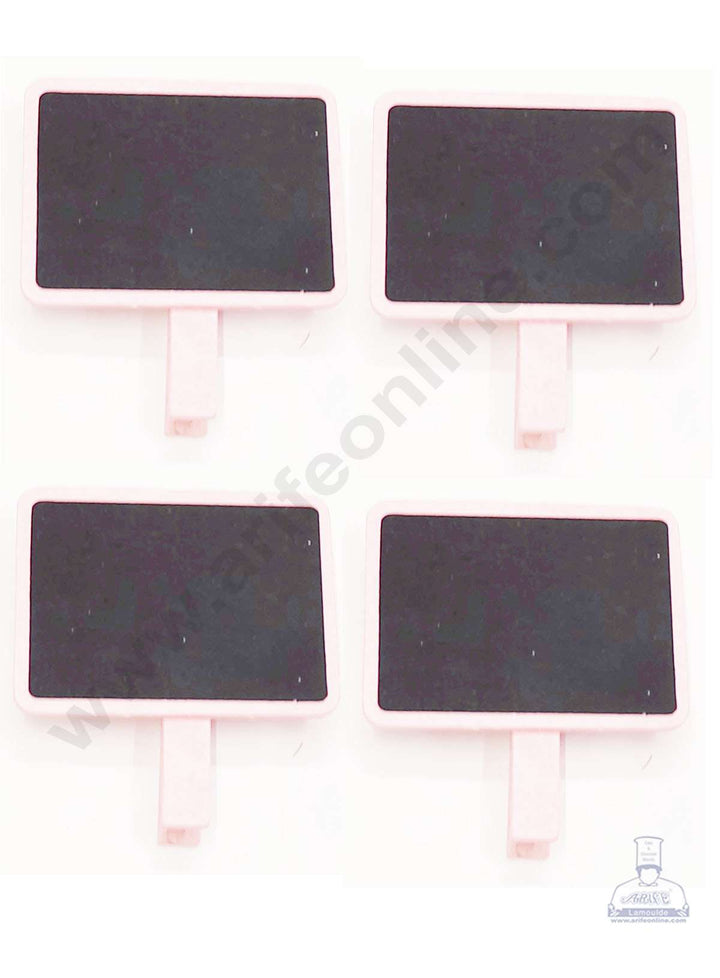 Cake Decor™ Mini Black Board With Clip Topper – Pink( 4 pc pack )