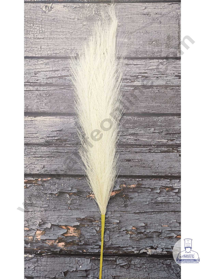 Cake Decor™ Off White Long Cloth Shrub Artificial Pampas Grass Flower For Cake Decoration – Off White ( 1 pc pack )
