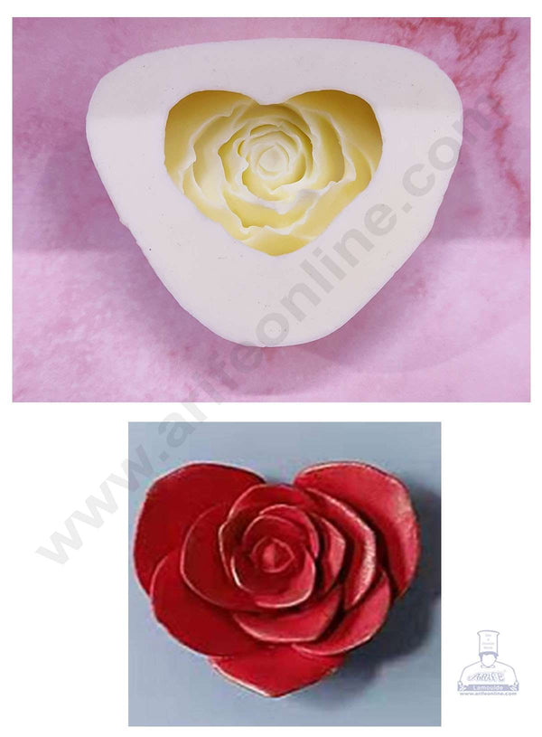 Cake Decor™ Silicon 1 Cavity Rose in Heart Shape Cake Fondant Mould SBSP-DYF2475