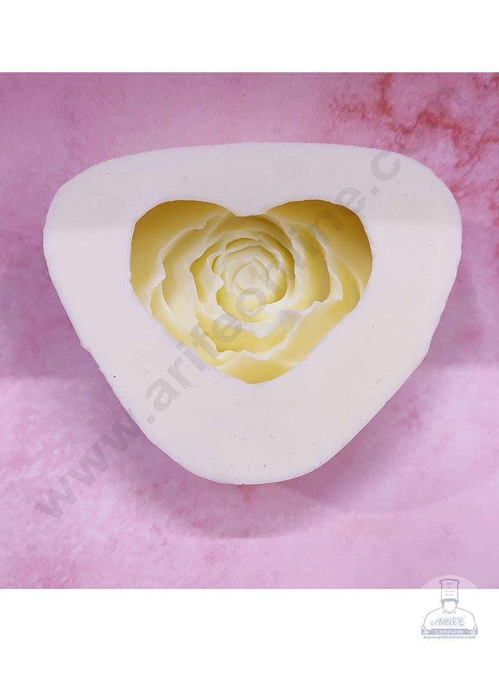 Cake Decor™ Silicon 1 Cavity Rose in Heart Shape Cake Fondant Mould SBSP-DYF2475