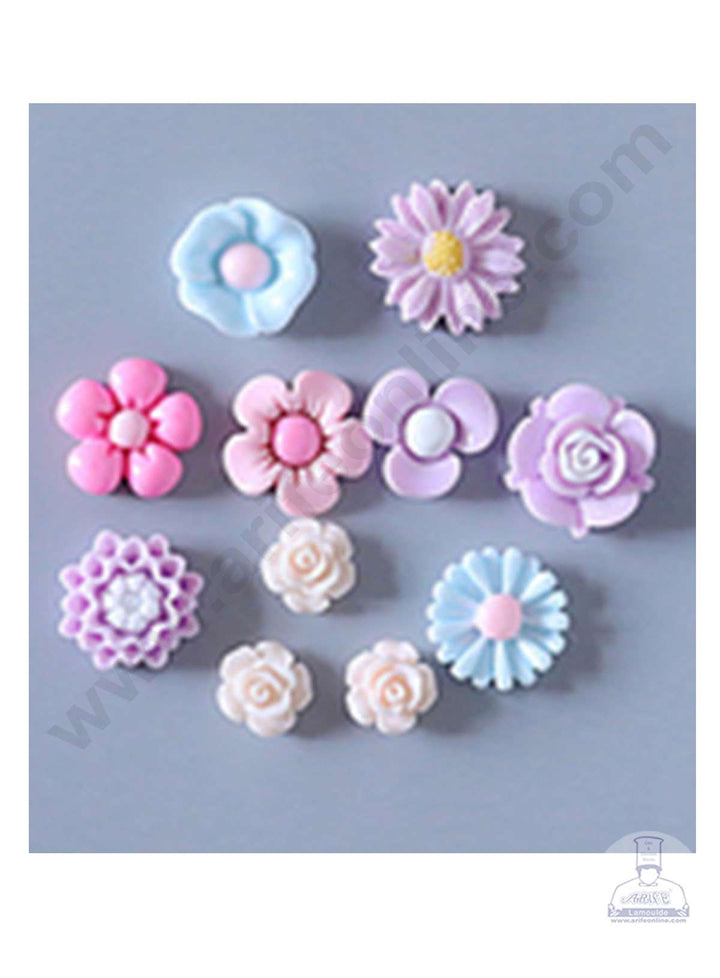 Cake Decor™ Silicon 11 Cavity Rose Sunflower Peach Blossom Flowers Shape Cake Fondant Mould SBSP-DYF6149