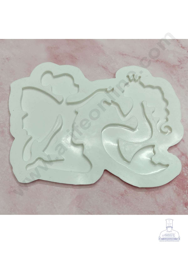 Cake Decor™ Silicon 2 Cavity Fairy and Mermaid Shape Cake Decoration Mould SBSP-914