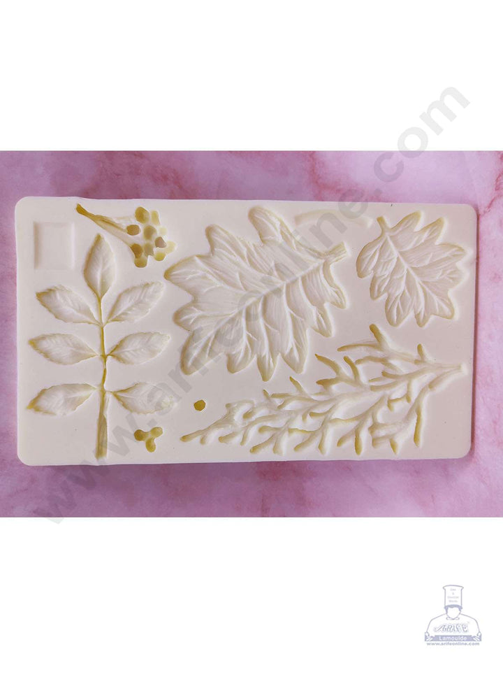 Cake Decor™ Silicon 5 Cavity Different Leafs Shape Cake Fondant Mould SBSP-DYF6010