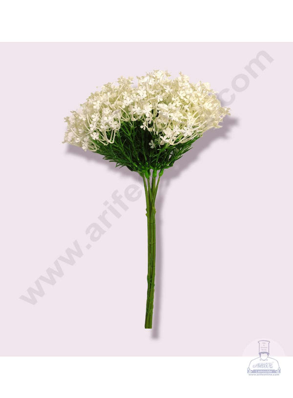 Cake Decor™ Silicon Gypsy Artificial Flower For Cake Decoration – White( 1 Bunch )