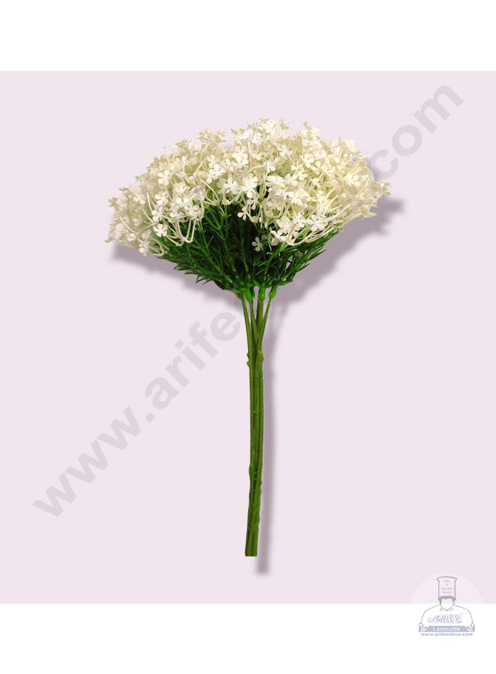 Cake Decor™ Silicon Gypsy Artificial Flower For Cake Decoration – White( 1 Bunch )