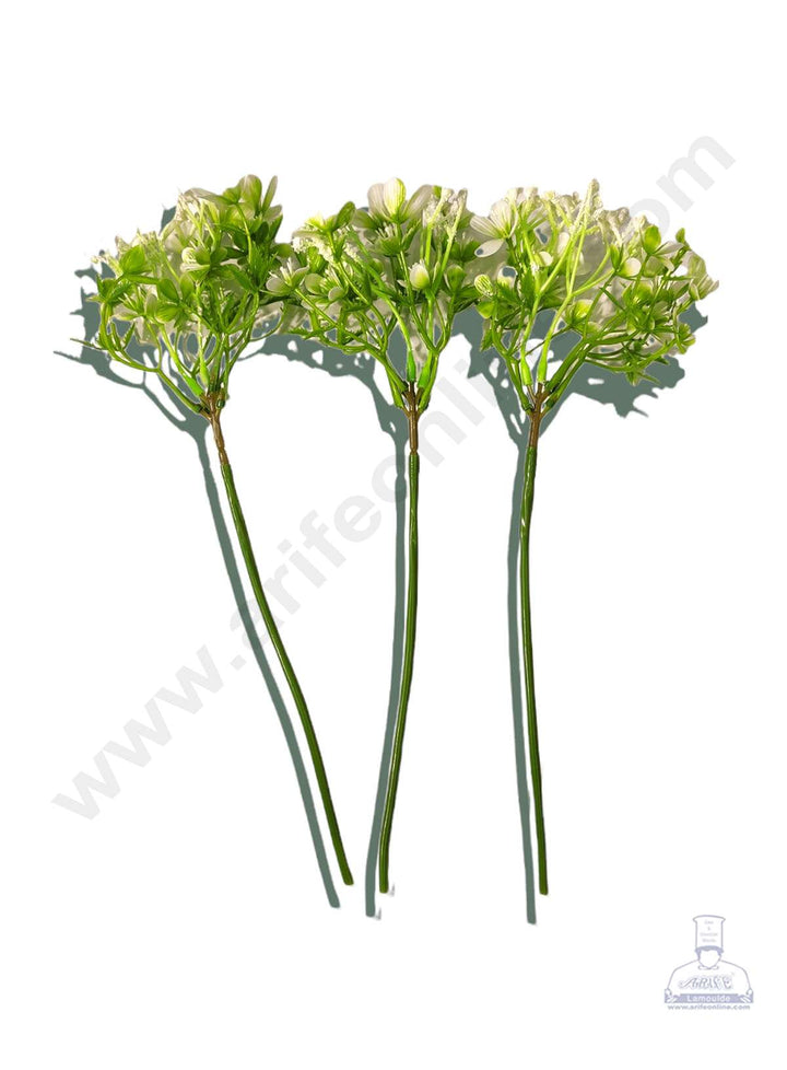 Cake Decor™ Silicon Gypsy Artificial Flower For Cake Decoration – White( 1 Bunch )
