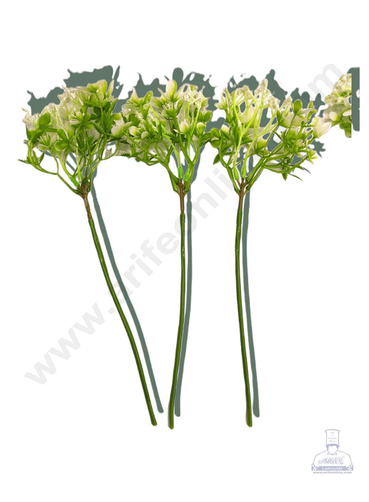 Cake Decor™ Silicon Gypsy Artificial Flower For Cake Decoration – White( 1 Bunch )