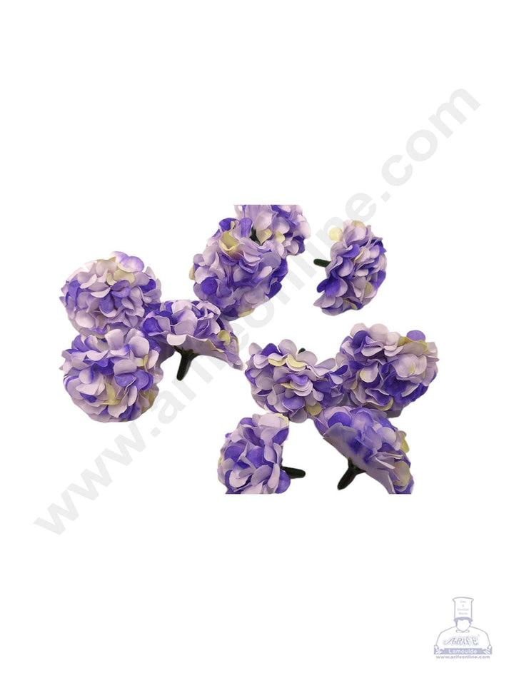 Cake Decor™ Small Marigold Artificial Flower For Cake Decoration – Purple( 10 pcs Pack )