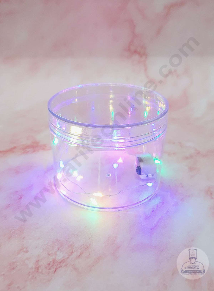 Cake Decor™ Transparent Acrylic Dessert Cylindrical Tub With Lid (Pack of 10)