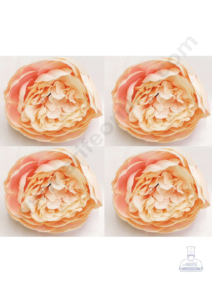Cake Decor™ XL Peony Artificial Flower For Cake Decoration – Orange( 5 pc pack )