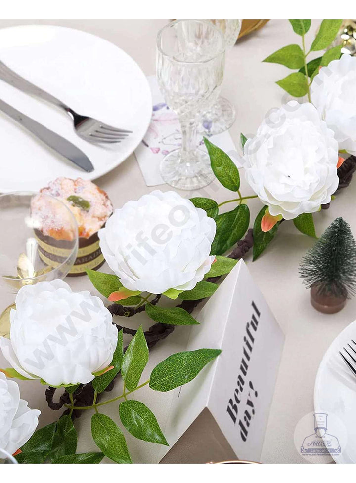 Cake Decor™ XL Peony Artificial Flower For Cake Decoration – White ( 5 pc pack )