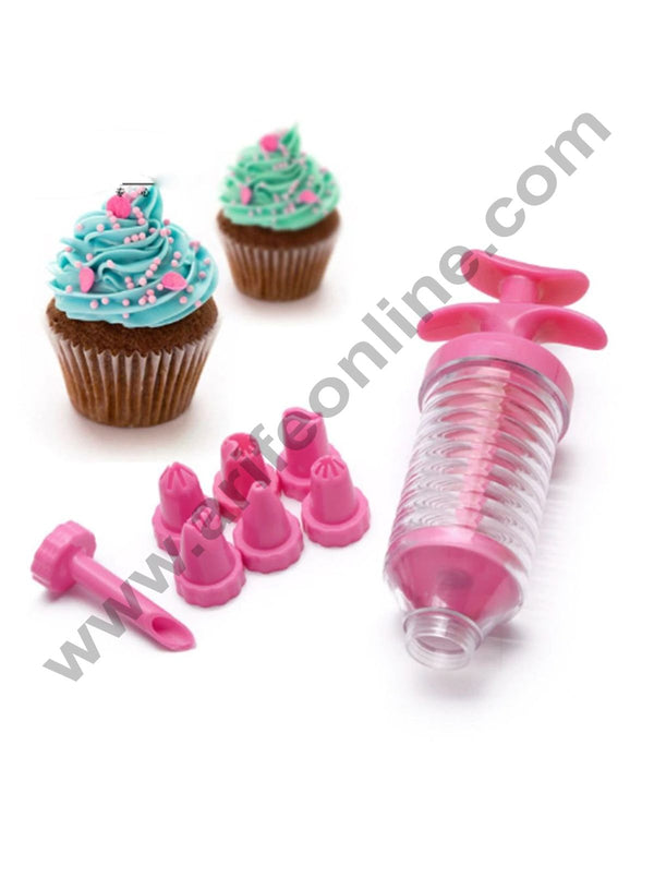 Cake Decor Plastic Icing Piping Syringe Tips Cake Decoration 8 pcs Nozzle Set