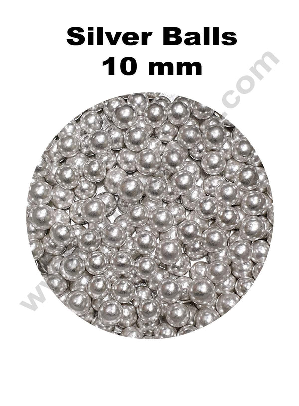 Cake Decor Silver Balls Extra Large Sugar Candy 10 mm