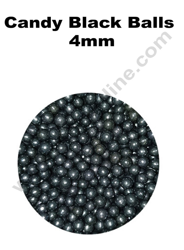 Cake Decor Balls Sugar Candy - Black 4 mm