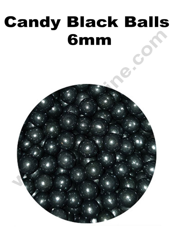 Cake Decor Balls Sugar Candy - Black 6 mm