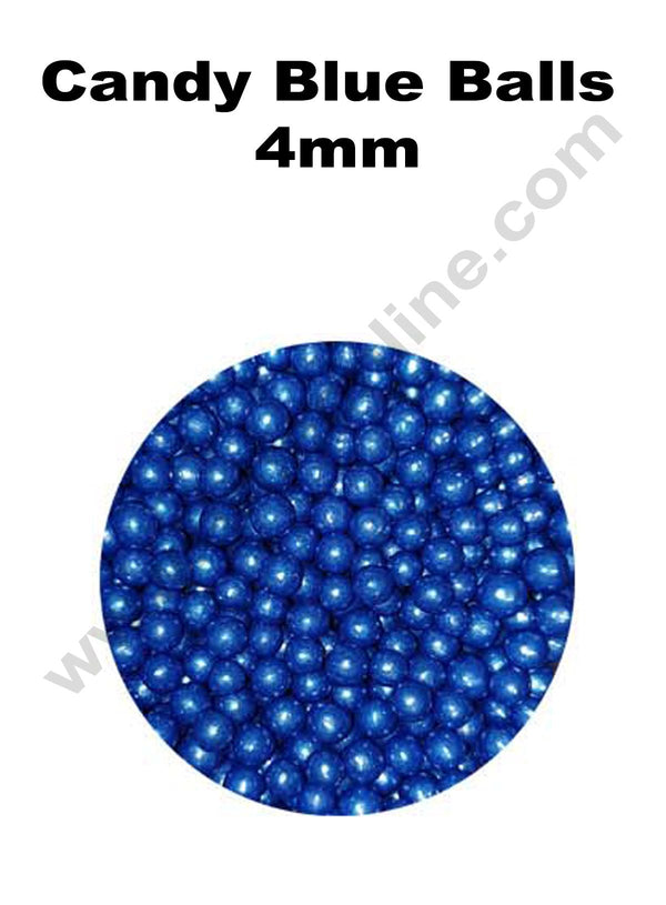 Cake Decor Balls Sugar Candy - Blue 4 mm