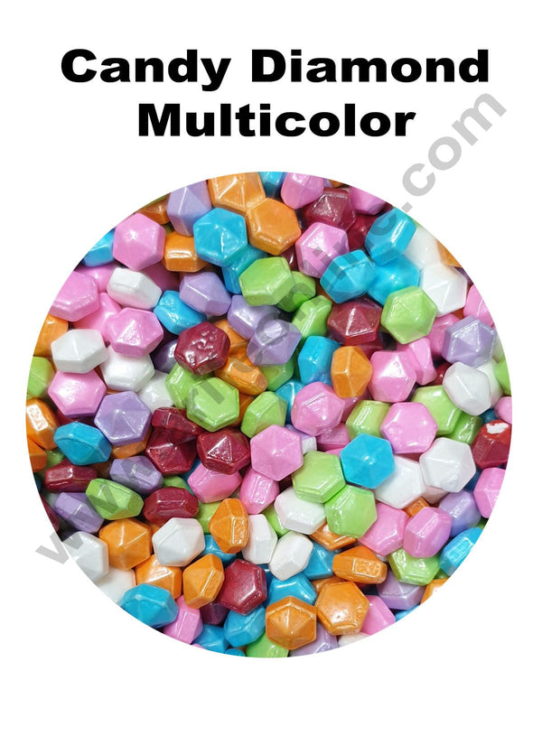 Cake Decor Sugar Candy - Fancy Diamond Candy Multi Color