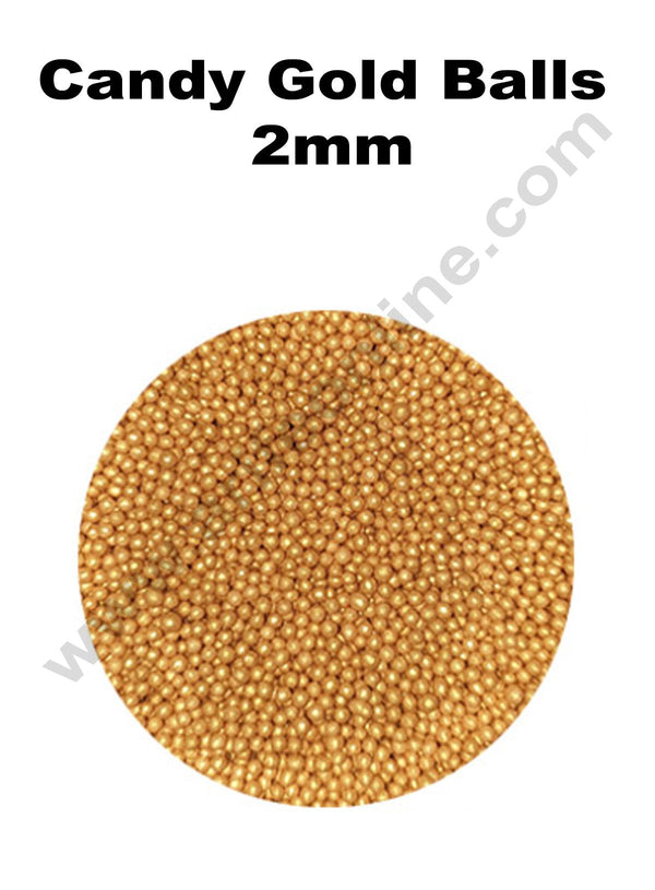 Cake Decor Balls Sugar Candy - Gold 2 mm